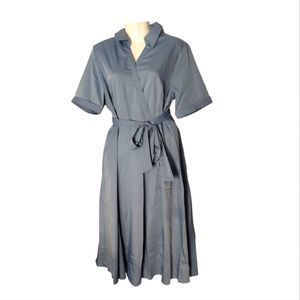 Blue Maxi Retro look Collar Dress NWT